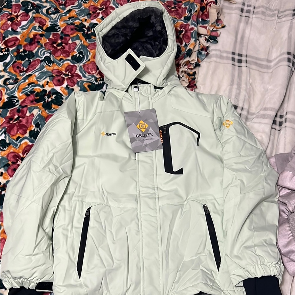 Boys Light Green Waterproof Hooded Jacket